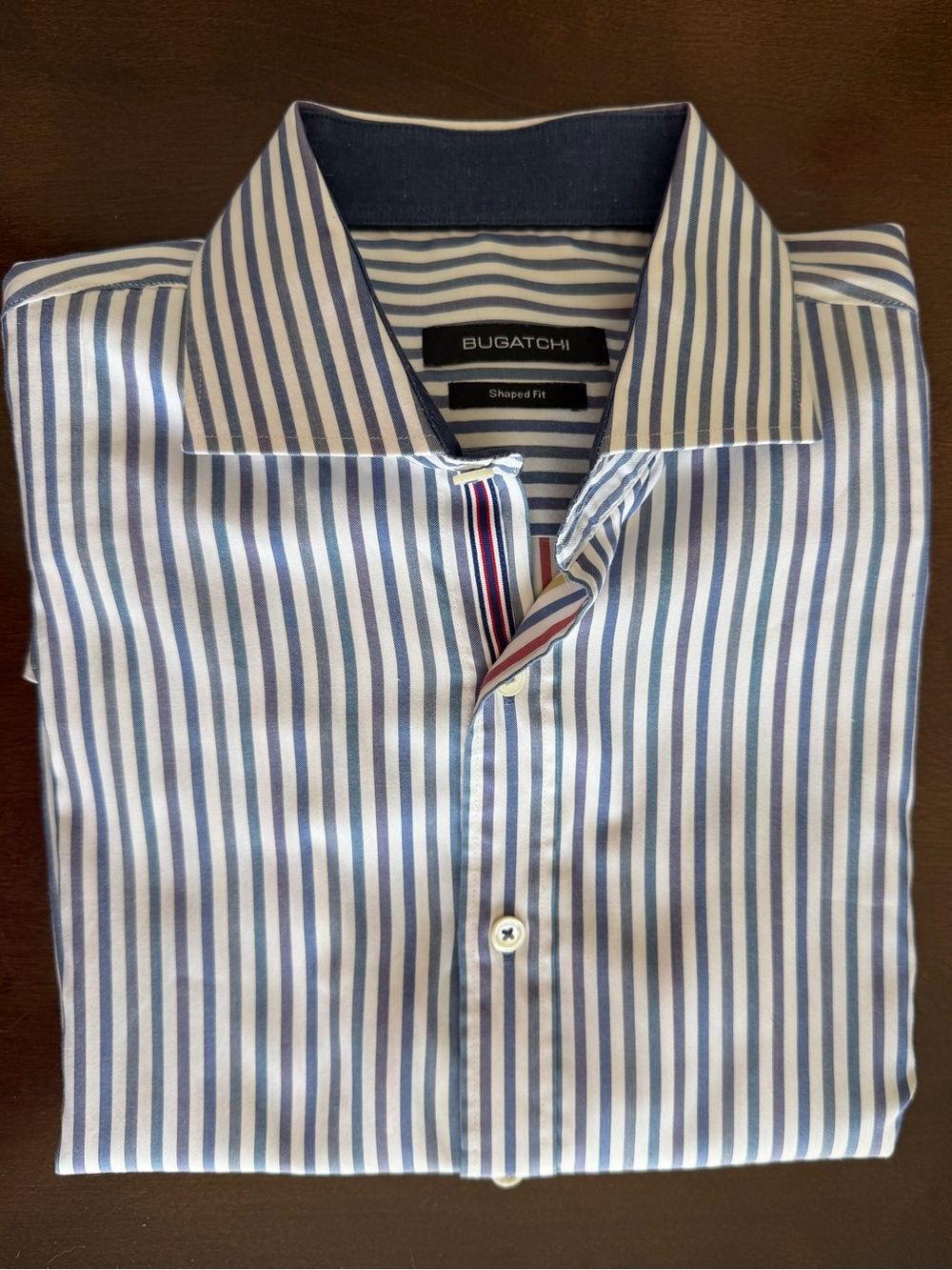 Bugatchi | Shaped Fit | Men’s M | Blue Stripe 100% Cotton Button Down Shirt